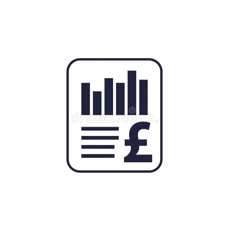 financial statement report icon pound white eps file easy to edit 352324702